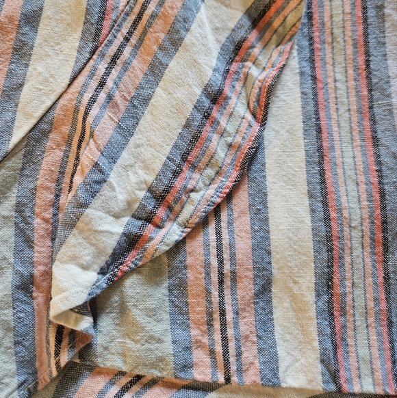 LOFT Striped Wrap Skirt with Ruffle Hem Size 6 - Picture 3 of 12